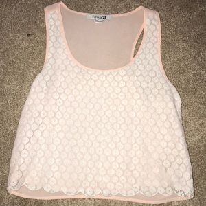 Forever 21 light pink with white lace top